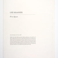 Lee Krasner "Free Space," 1975, lithograph, edition 15/175