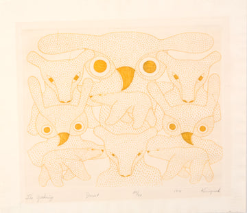 Kenojuak Ashevak "The Gathering," 1971, engraving, edition 37/50