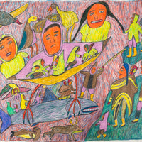 Ruth Annaqtuusi Tulurialik "Untitled," c. 1975, coloured pencil on paper