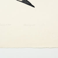 Kananginak Pootoogook "Feeding on Flies," 1981, stonecut & stencil, edition 13/50
