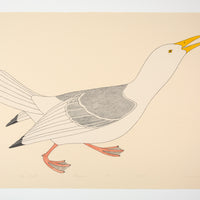 Kananginak Pootoogook "Angry Seagull," 1983, colour lithograph, edition 27/50