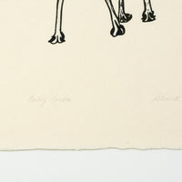 Kananginak Pootoogook "Resting Caribou," 1987, stonecut, edition 34/50
