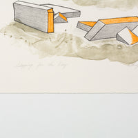 Kananginak Pootoogook "Stopping for the Day," 1985, lithograph, edition 15/50