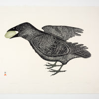 Kananginak Pootoogook "Feathered Thief," 1988, stonecut & stencil, edition 27/50