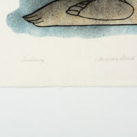 Kananginak Pootoogook "Tuulliaraq," 1987, stonecut & stencil, edition 40/50
