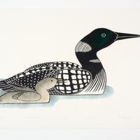 Kananginak Pootoogook "Tuulliaraq," 1987, stonecut & stencil, edition 40/50