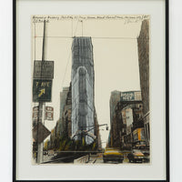Jeanne-Claude and Christo "Wrapped Building (Project for #1 Times Square)," 1985, lithograph & mixed media, edition 23/26