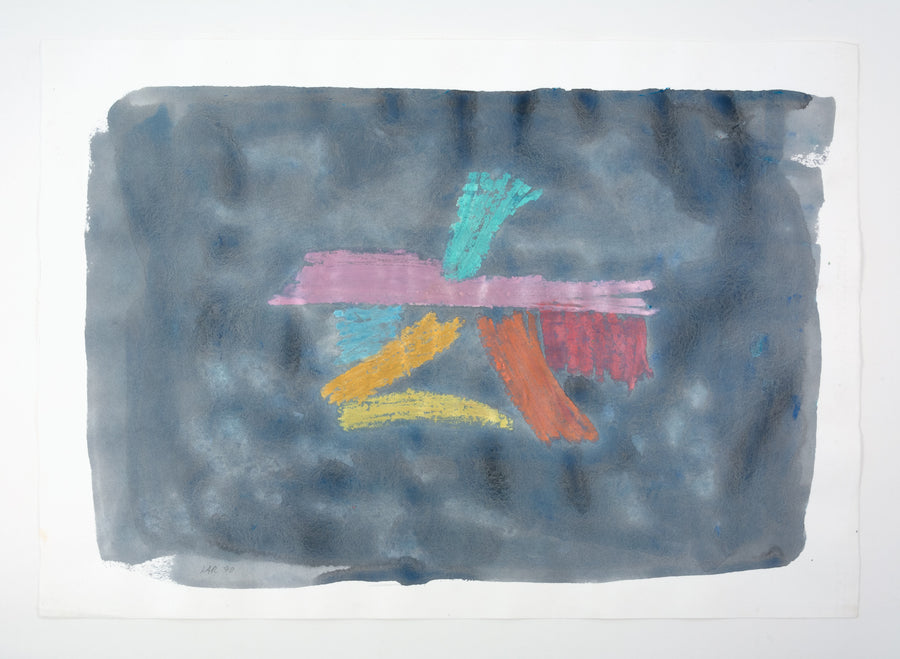 Alan Reynolds "Blue Marble," 1990, watercolour and oil pastel on paper