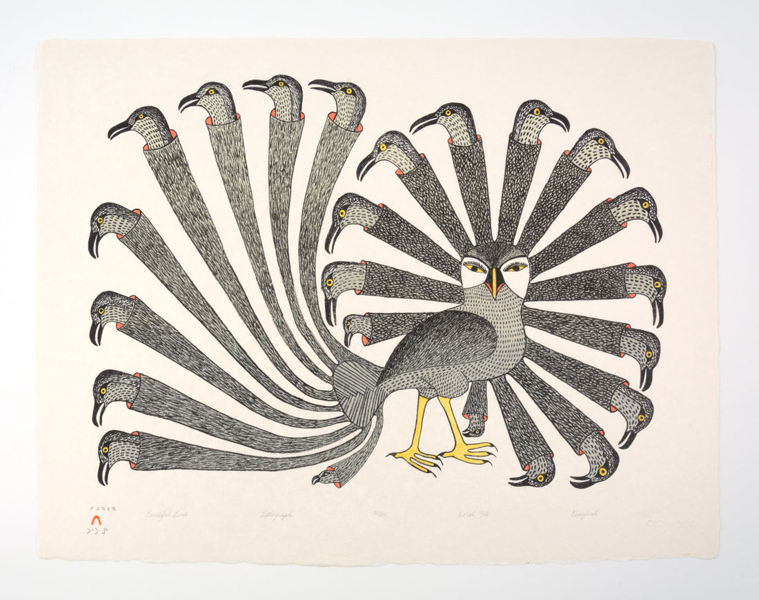 Kenojuak Ashevak "Bountiful Bird," 1986, lithograph, edition 32/50