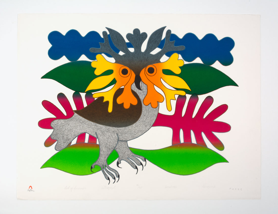 Kenojuak Ashevak "Owl of Summer," 1983, lithograph, edition 96/100