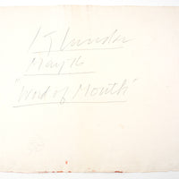 Image ID: the back side of a work on paper by Harold Klunder (b. 1943). The image shows a signature, date and title of the artwork inscribed in pencil.