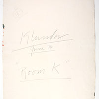 Harold Klunder "Room K," 1976, watercolour on paper