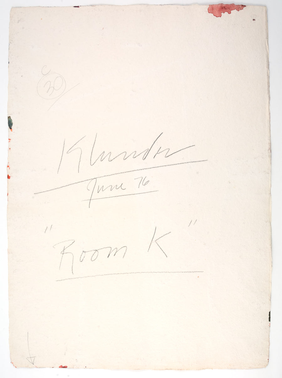 Harold Klunder "Room K," 1976, watercolour on paper