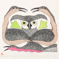 Kenojuak Ashevak "Spirit Birds and Owl," 1982, lithograph, edition 20/50