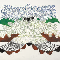 Kenojuak Ashevak "Owl of the Sea," 1977, stonecut, edition 18/200
