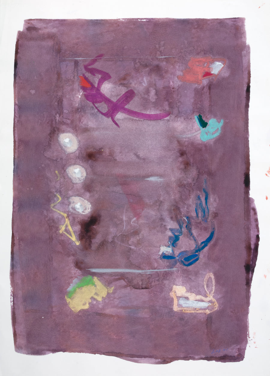 Alan Reynolds "Mist's Thought," 1991, watercolour and oil pastel on paper