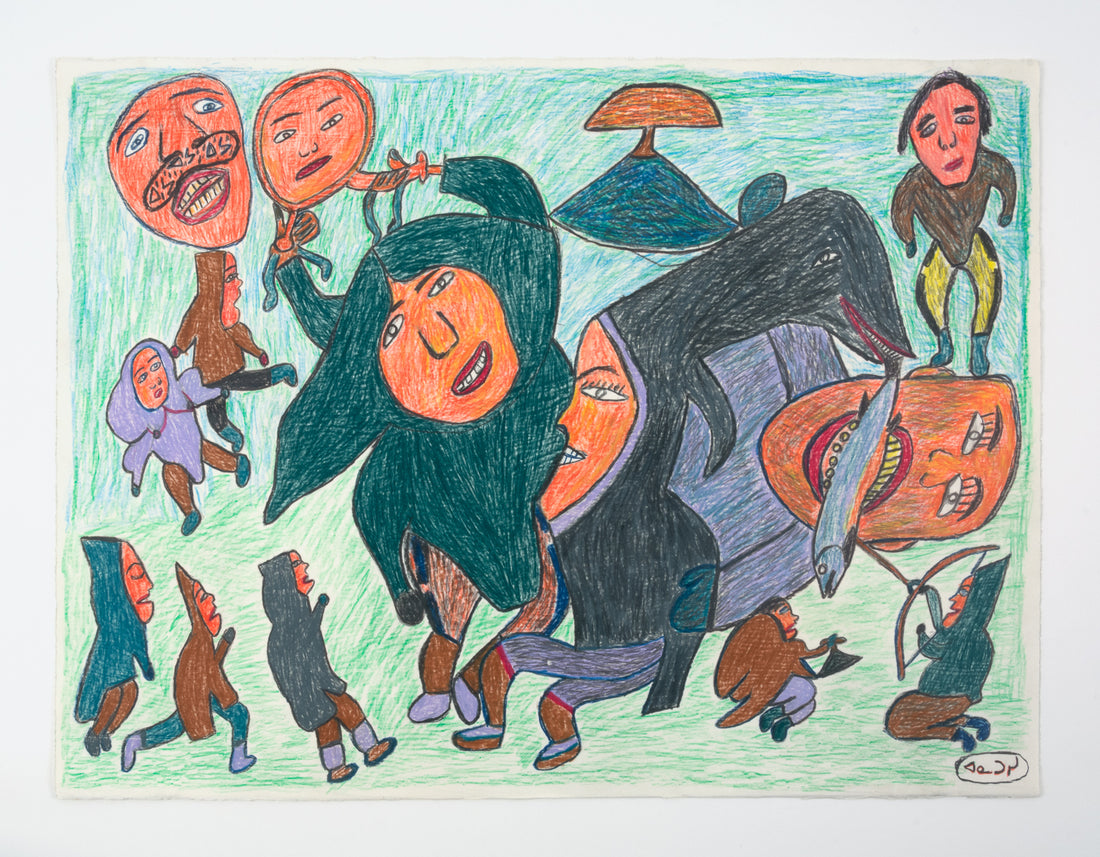 Ruth Annaqtuusi Tulurialik "Untitled," c.1975, coloured pencil on paper