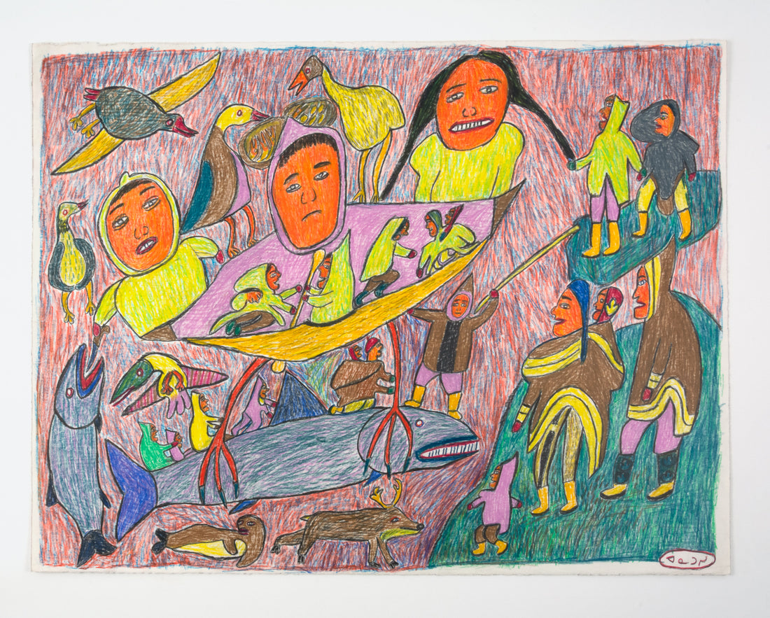 Ruth Annaqtuusi Tulurialik "Untitled," c. 1975, coloured pencil on paper