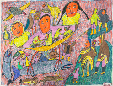 Ruth Annaqtuusi Tulurialik "Untitled," c. 1975, coloured pencil on paper