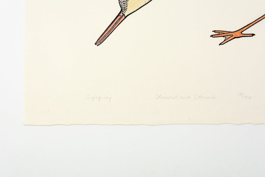 Kananginak Pootoogook "Sijaqriaq," 1981, stonecut & stencil, edition 13/50