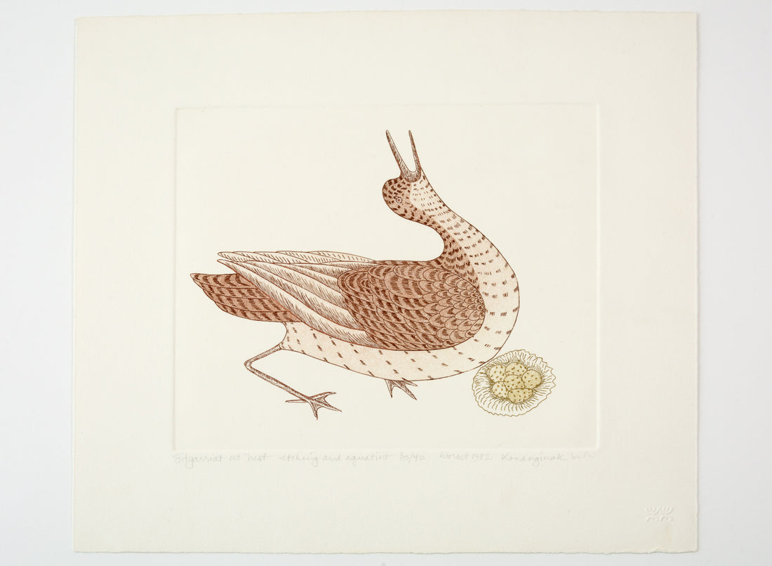 Kananginak Pootoogook "Sitjarriat," 1982, etching and aquatint, edition 20/50