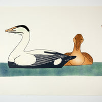 Kananginak Pootoogook "Resting on a Calm Sea," 1982, stonecut & stencil, edition 47/50