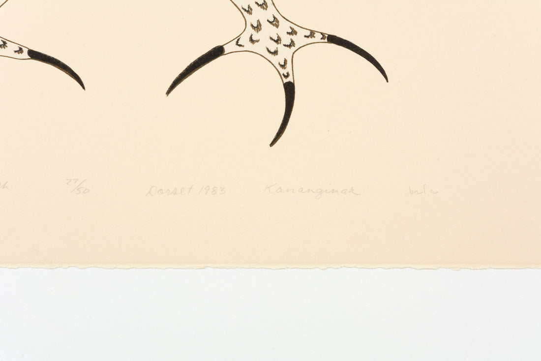 Kananginak Pootoogook "The Owl's Descent," 1983, lithograph, edition 27/50