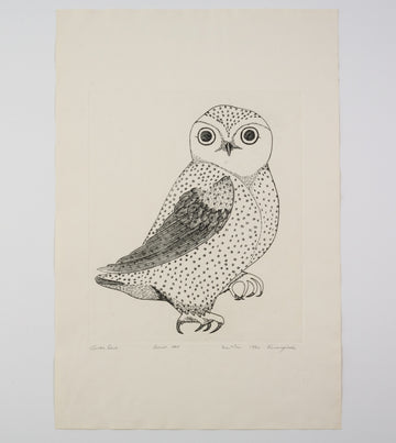 Kananginak Pootoogook "Arctic Owl," 1965, engraving, edition 17/50