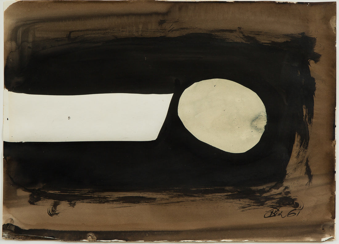 Jack Bush "Blue Moon and Sun on Paper," 1961, watercolour on paper